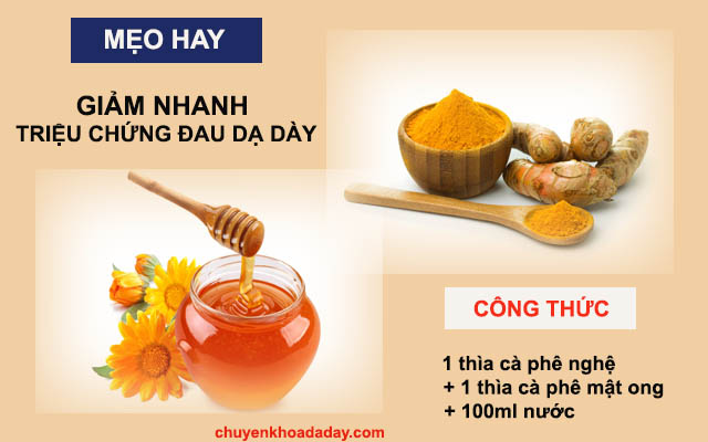 Nghệ mật ong giảm triệu chứng đau dạ dày