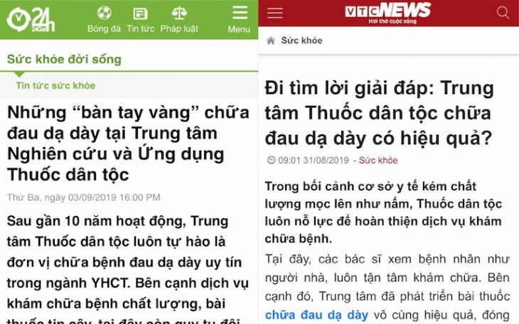 Sơ can Bình vị tán được nhiều trang báo uy tín nhắc đến