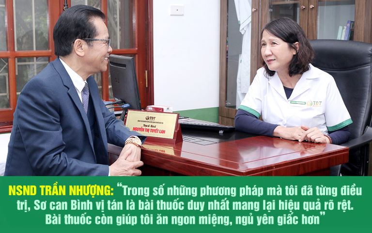 NSND Trần Nhượng là một trong những bệnh nhân đã điều trị thành công bệnh dạ dày nhờ Sơ can Bình vị tán