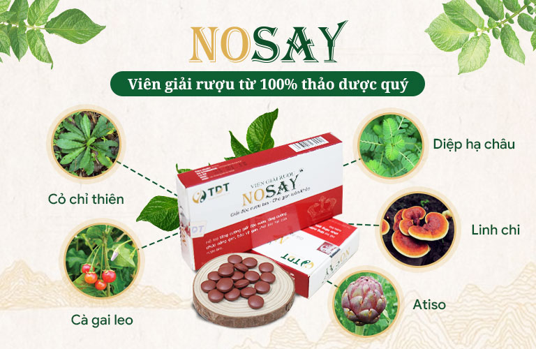 Viên giải rượu Nosay từ 100% thảo dược 