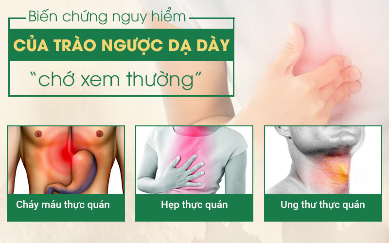 Trào ngược dạ dày không được phát hiện sớm và điều trị kịp thời có thể gây ra nhiều biến chứng nguy hiểm