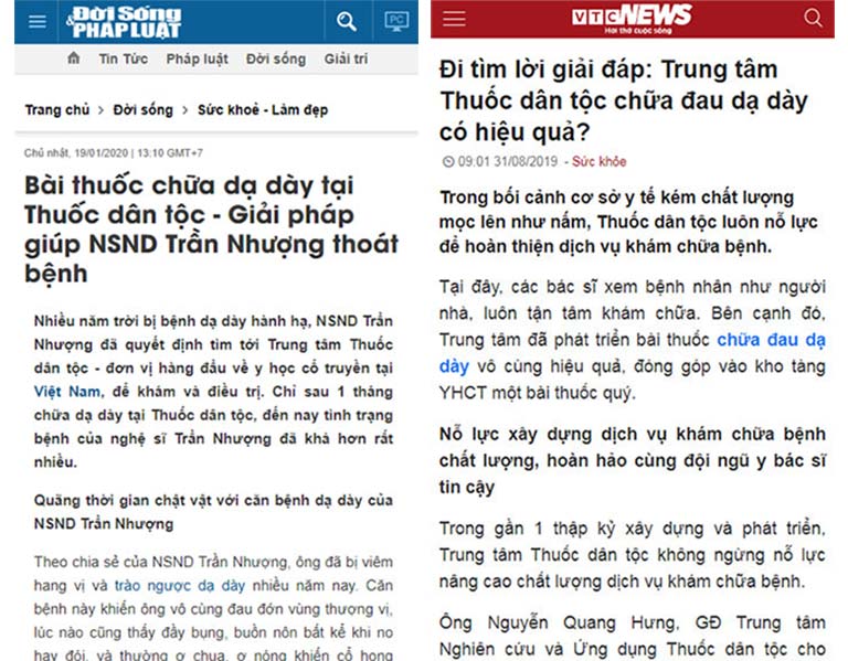 : Báo chí đưa tin về bài thuốc Sơ can Bình vị tán của Thuốc dân tộc