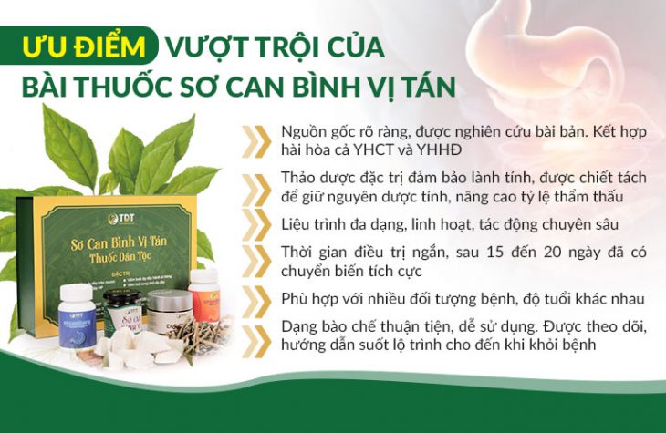 Ưu điểm khi chữa trào ngược dạ dày bằng Sơ can Bình vị tán