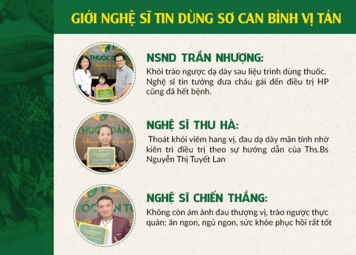 NS nổi tiếng phản hồi về Sơ can Bình vị tán