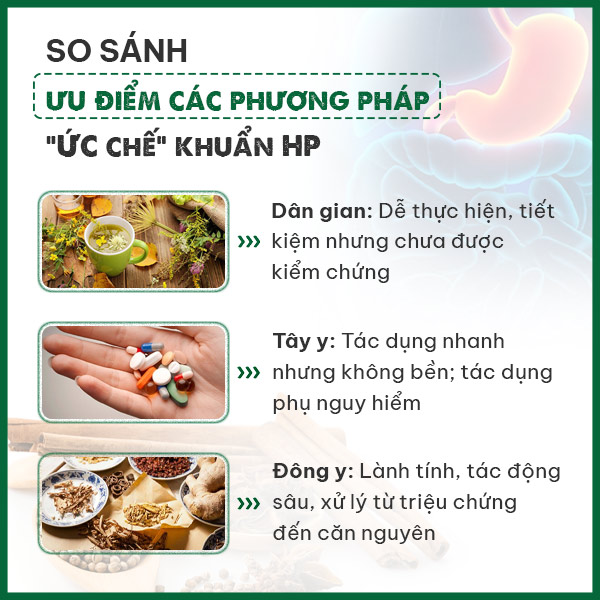 Ưu, nhược điểm của các phương pháp xử lý vi khuẩn HP